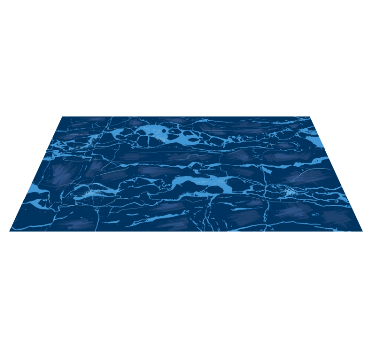 Blue marble modern vinyl rug - TenStickers