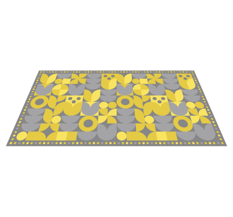 Yellow geometric pattern geometric vinyl rug - TenStickers