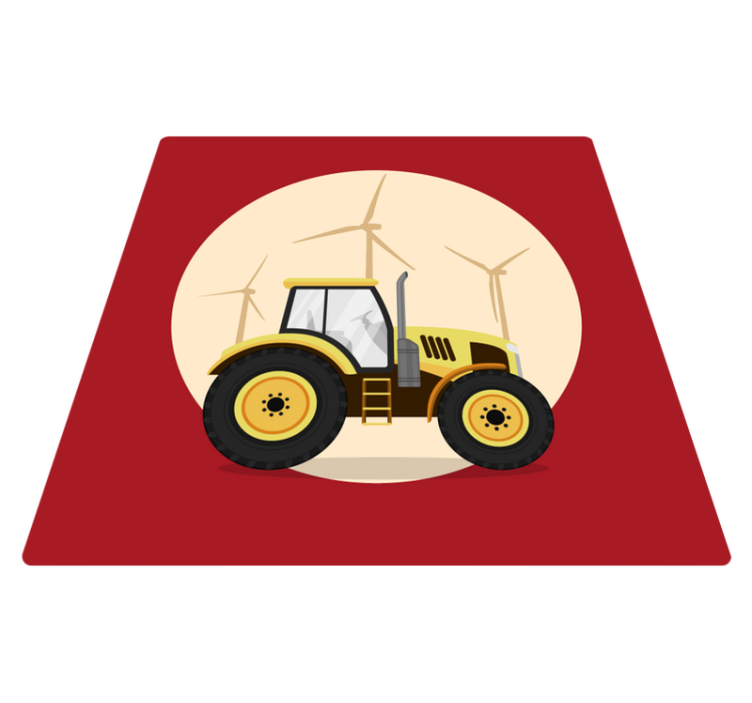 Tractor Play Circle kids vinyl rug - TenStickers