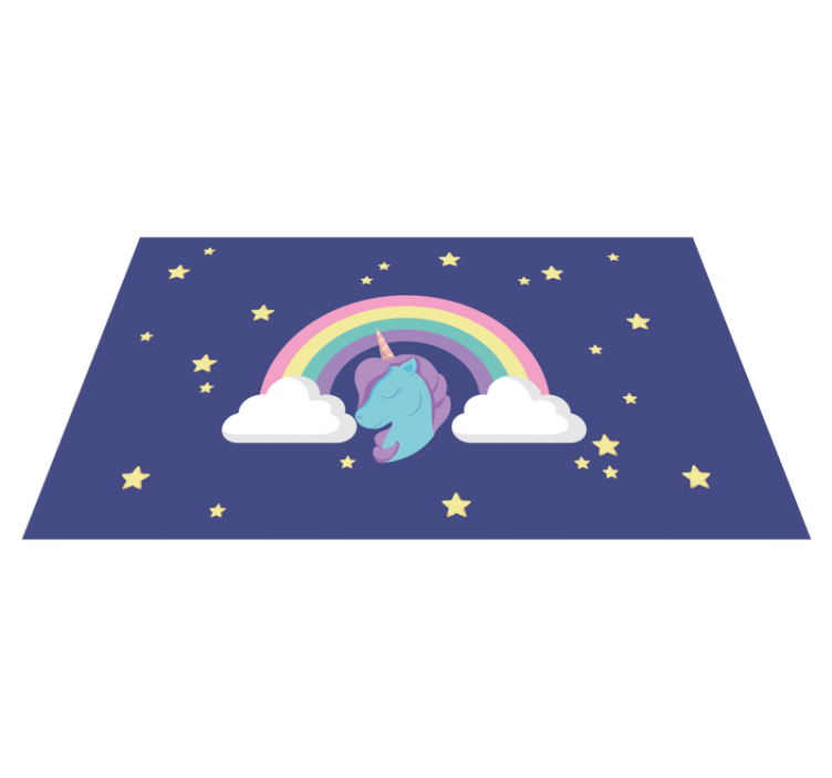 Anime Rainbow Unicorn vinyl rug - TenStickers