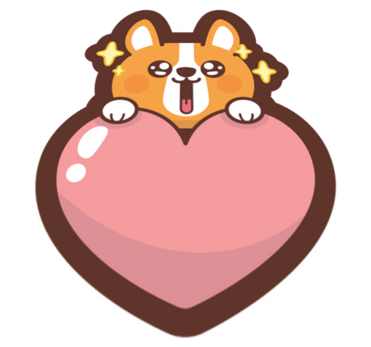 Corgi Heart Illustration kids vinyl rug - TenStickers