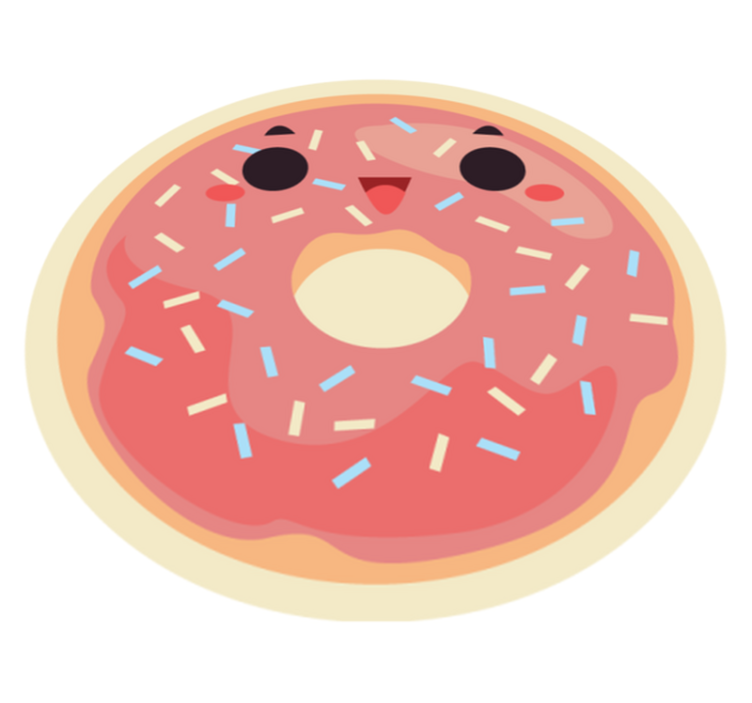 Happy face donut  kids vinyl rug - TenStickers
