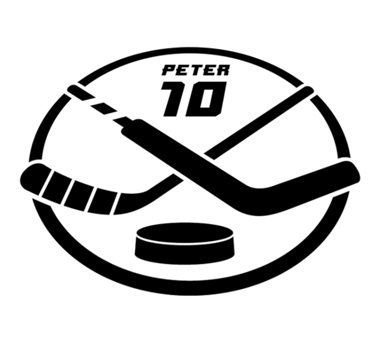 Hockey Emblem Personalized custom vinyl rug - TenStickers