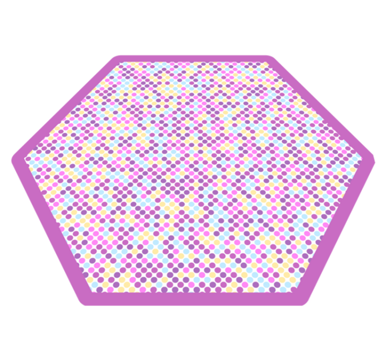 Polka Hexagon kids vinyl rug - TenStickers