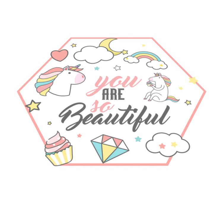 You are so beautiful unicorn vinyl rug - TenStickers