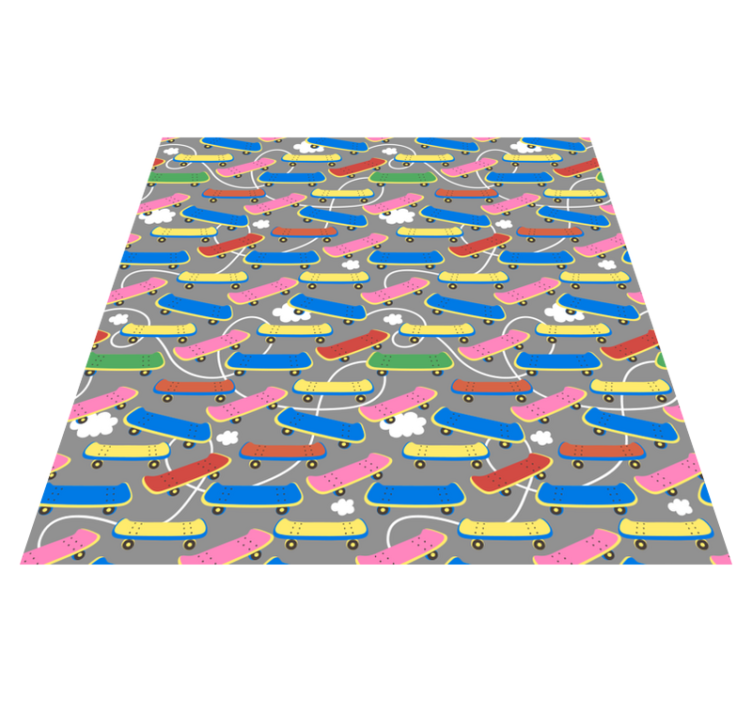Skateboard Pattern kids vinyl rug - TenStickers