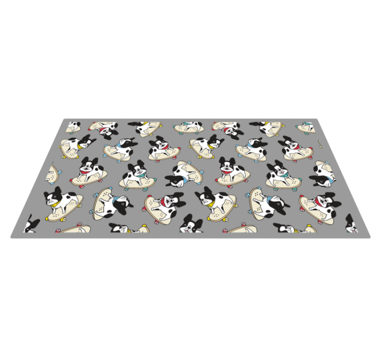 Skating Dogs Pattern kids vinyl rug - TenStickers