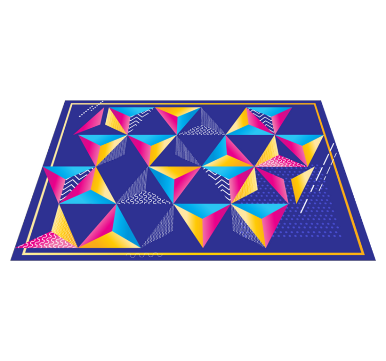 Colorful shapes vibrance geometric vinyl rug - TenStickers