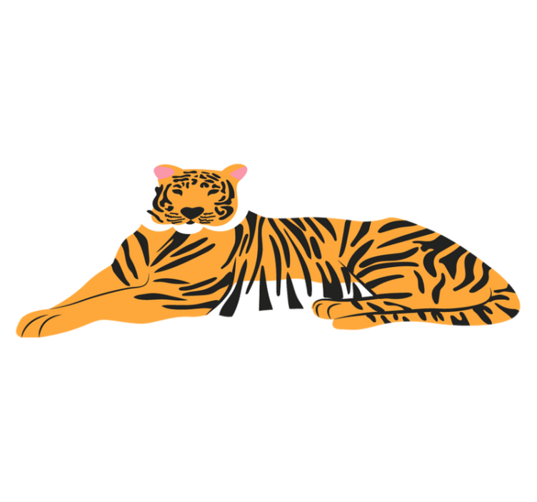 Tiger skin animal print vinyl rug - TenStickers