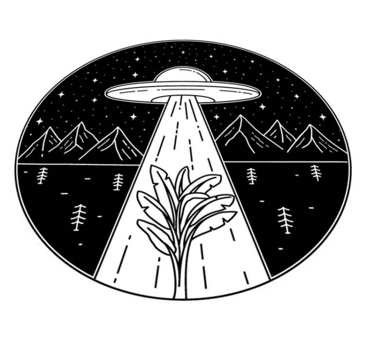 UFO in the night teen vinyl rug - TenStickers
