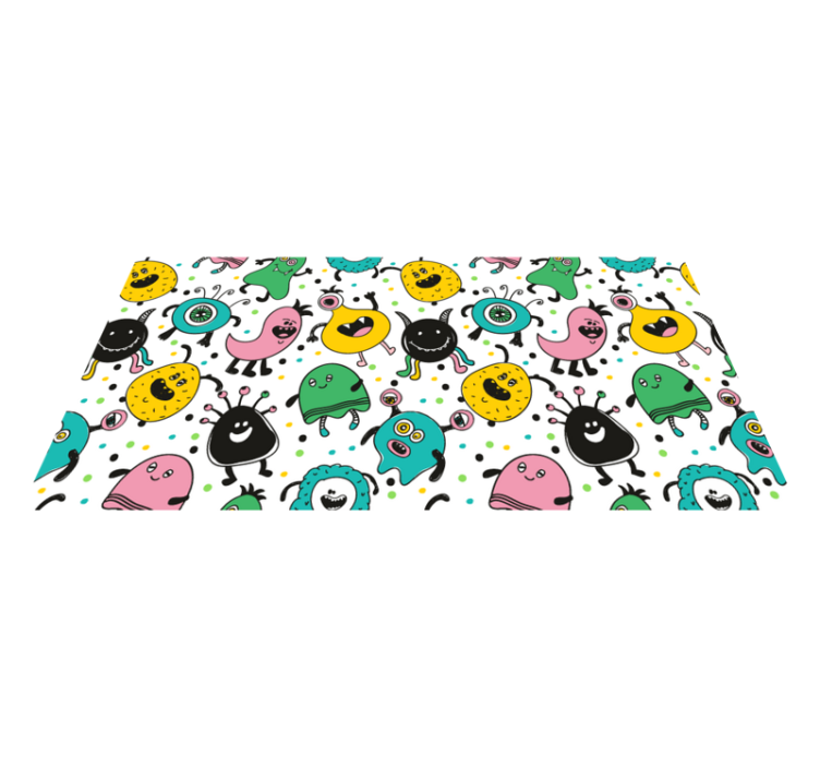 Playful Monster Illustration kids vinyl rug - TenStickers