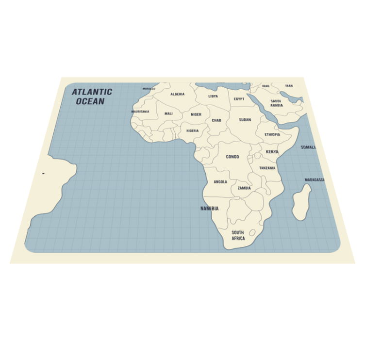 Map Card of  AFRICA world map rug - TenStickers
