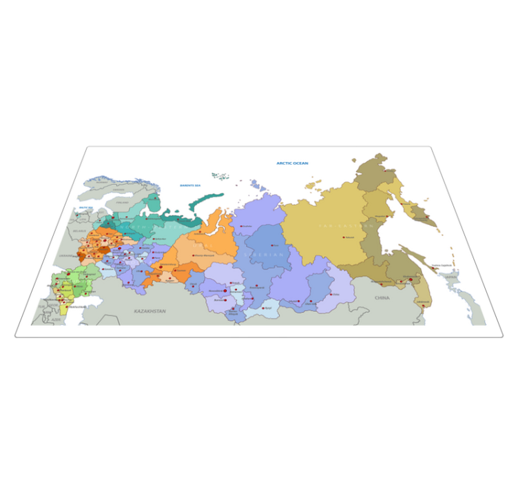 Russian Regions world map vinyl rug - TenStickers