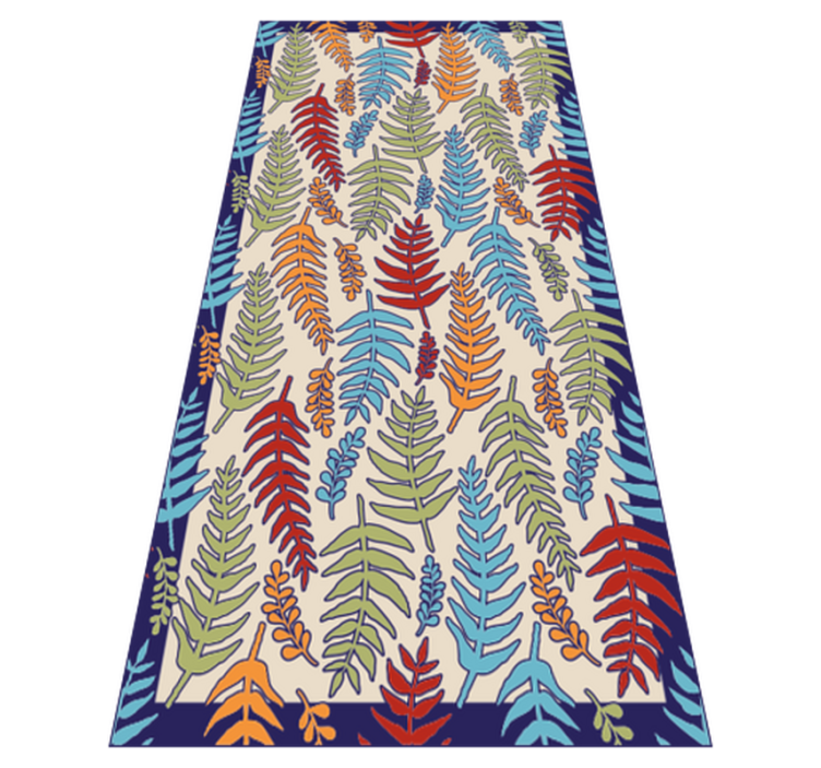 Botanical Stripes floral vinyl rug - TenStickers