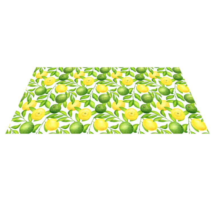Citrus Leaf Overlay kitchen vinyl rug - TenStickers