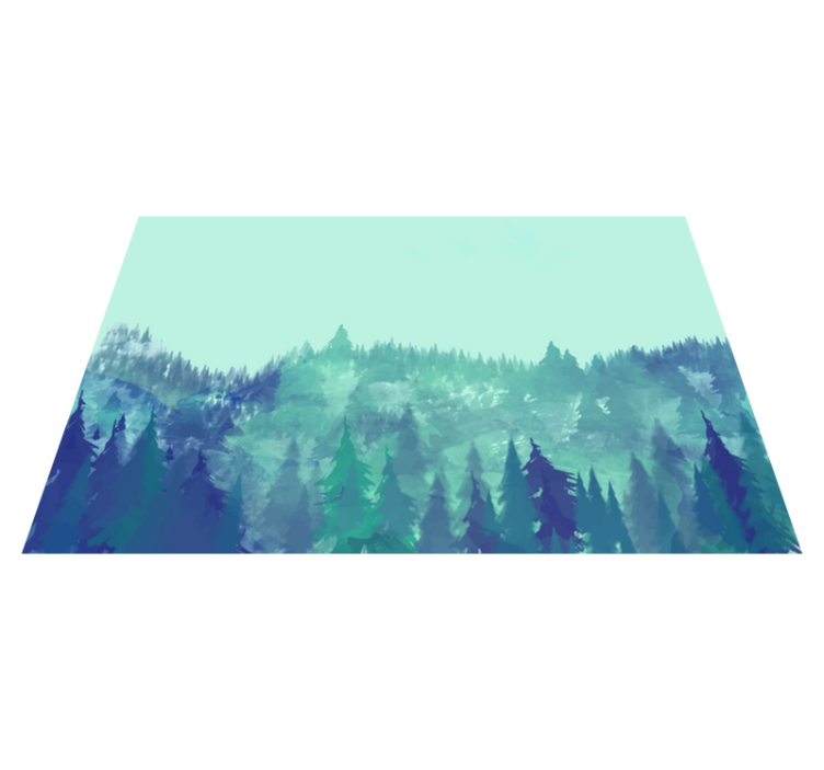 Lush green forest nature vinyl rug - TenStickers