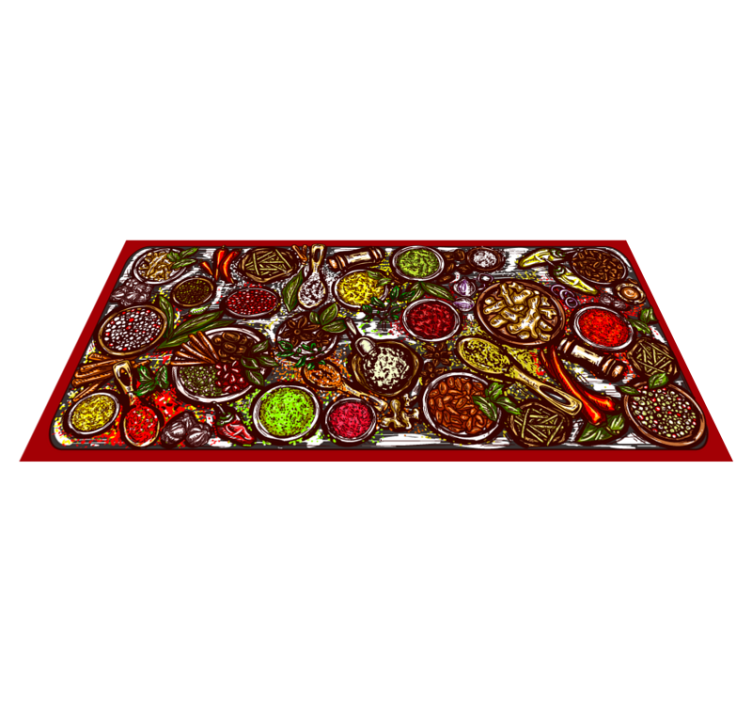 Table of Spices kitchen vinyl rug - TenStickers