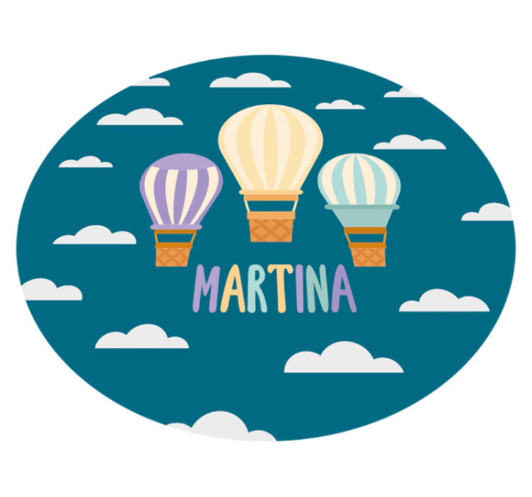 Air balloons with name kids vinyl rug - TenStickers