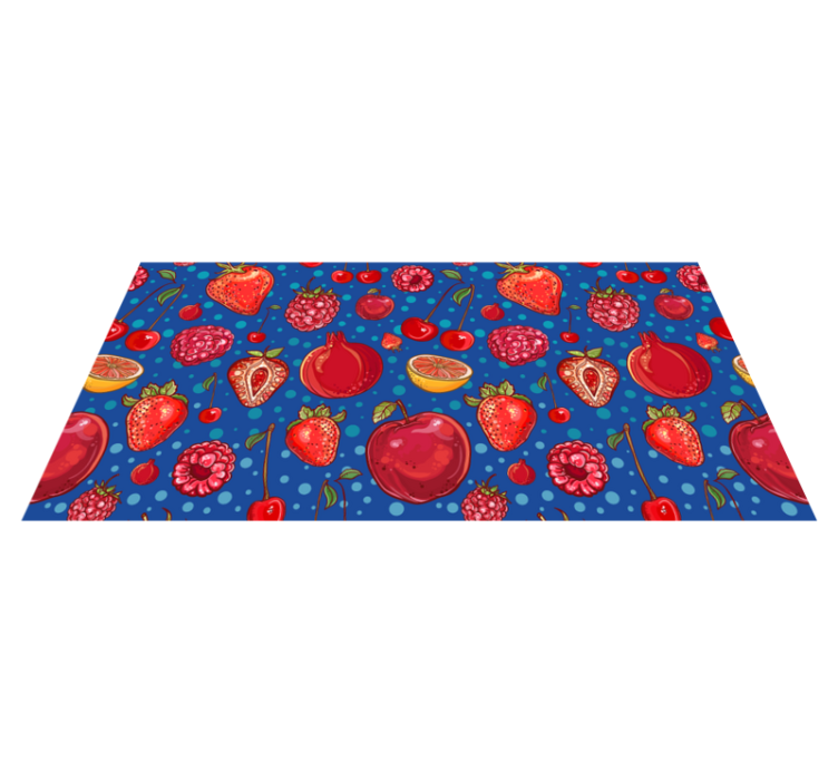 Colorful berry design kitchen vinyl rug - TenStickers