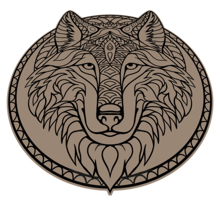 Brown wolf design animal vinyl rug - TenStickers