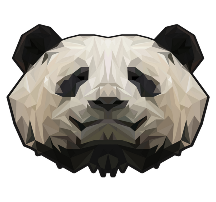 Geometric panda face animal vinyl rug - TenStickers