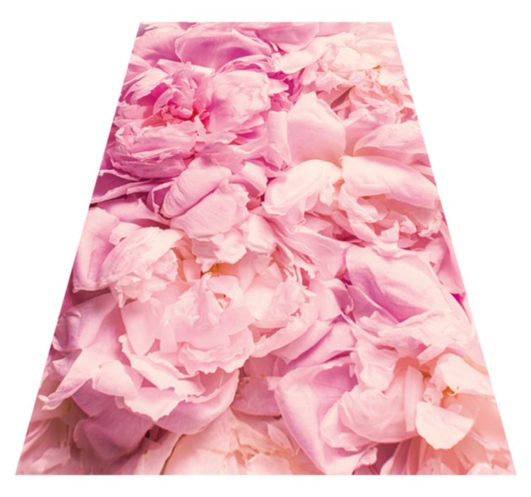 Peony realistic pink flowers floral rug - TenStickers
