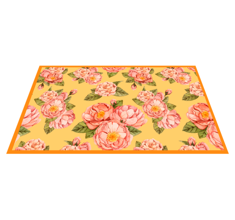 Floral Blossoming Elegance floral vinyl rug - TenStickers