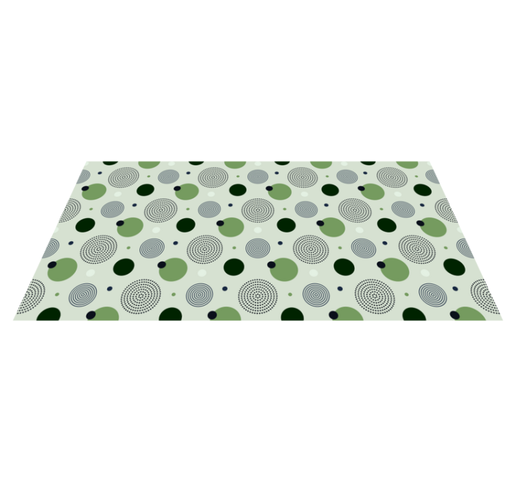 Green circular patterns kitchen vinyl rug - TenStickers