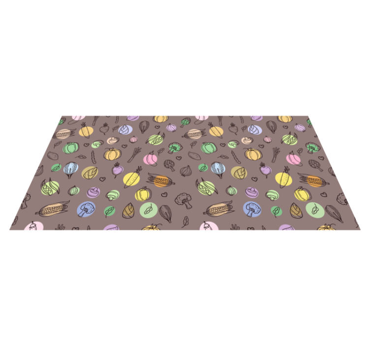 Colorful vegetable pattern kitchen vinyl rug - TenStickers