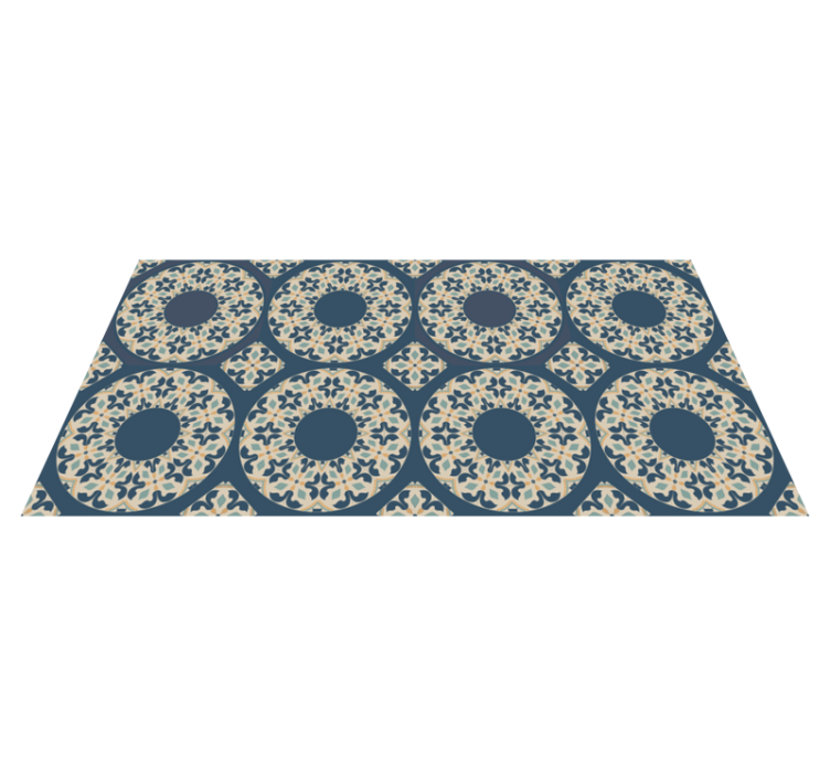 Blue Morrocan tile carpet - TenStickers