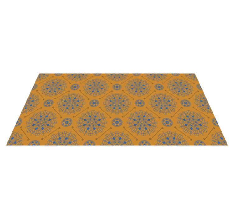 Graceful orange style mandala vinyl rug - TenStickers