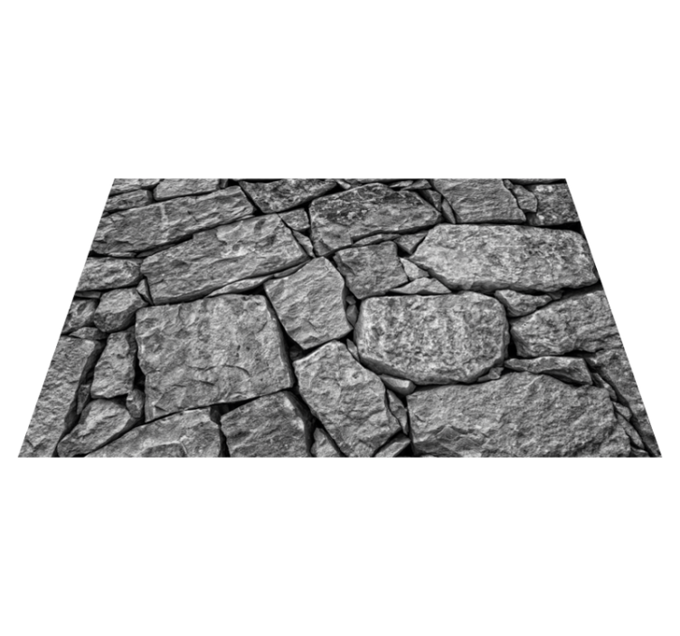 Realistic grey Pattern stone effect vinyl rug - TenStickers