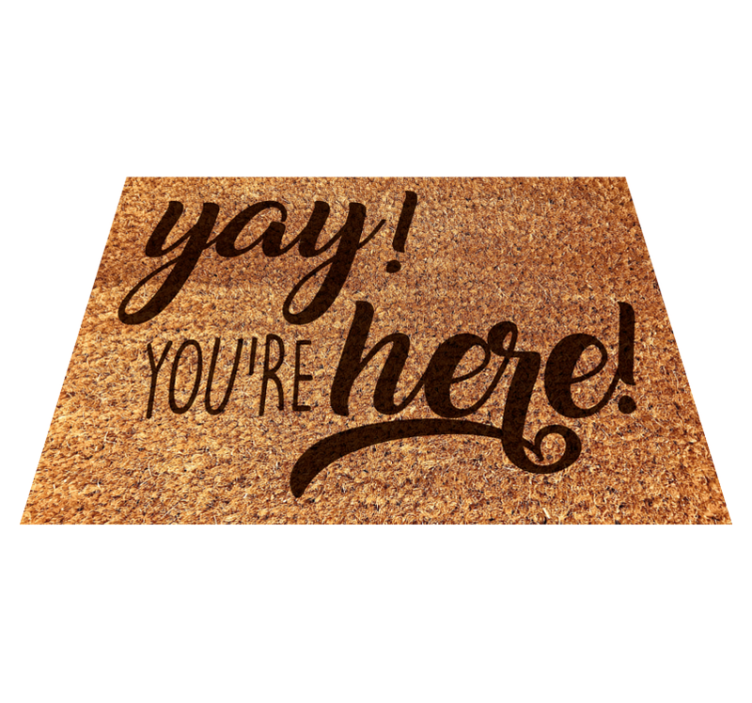 Warm welcome phrase entrance hall vinyl rug - TenStickers