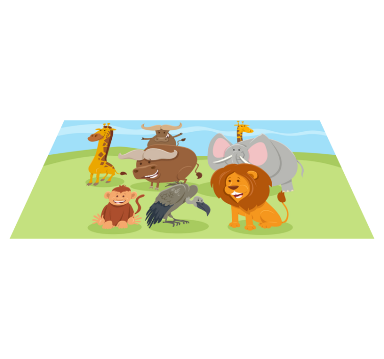 Charming Creature Friends kids vinyl rug - TenStickers