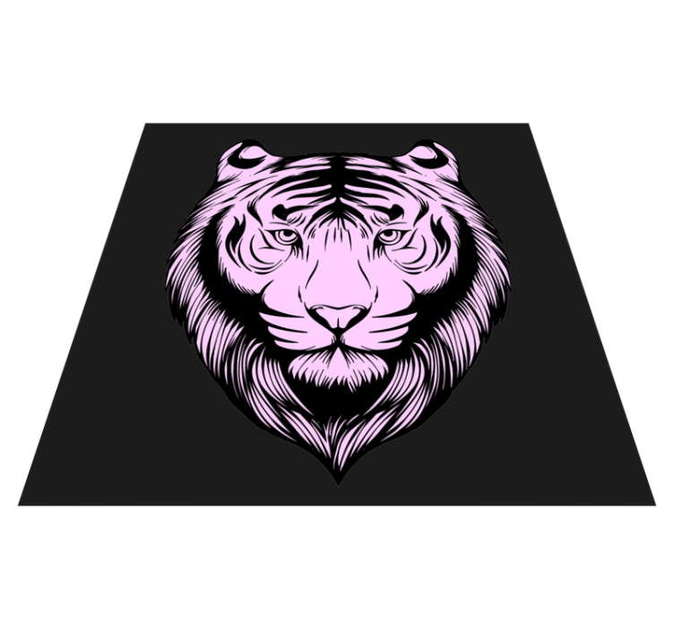 Pink tiger  animal print vinyl rug - TenStickers