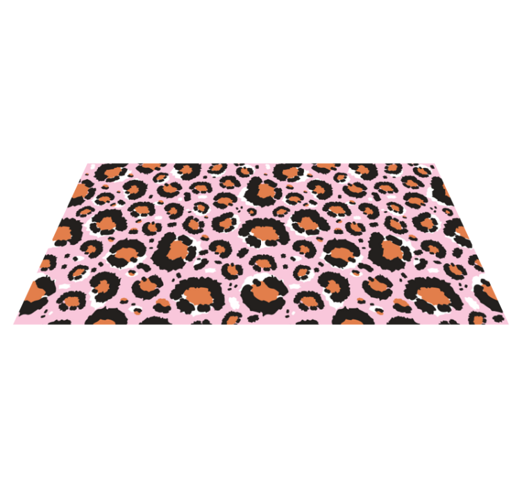 Pink leopard motif animal print vinyl rug - TenStickers