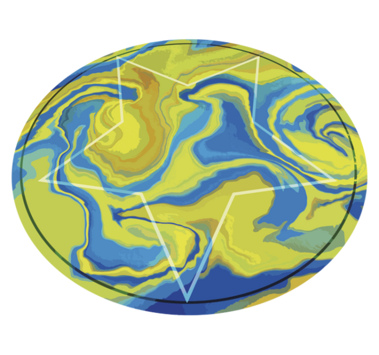 Blue and yellow star textured vinyl rug - TenStickers