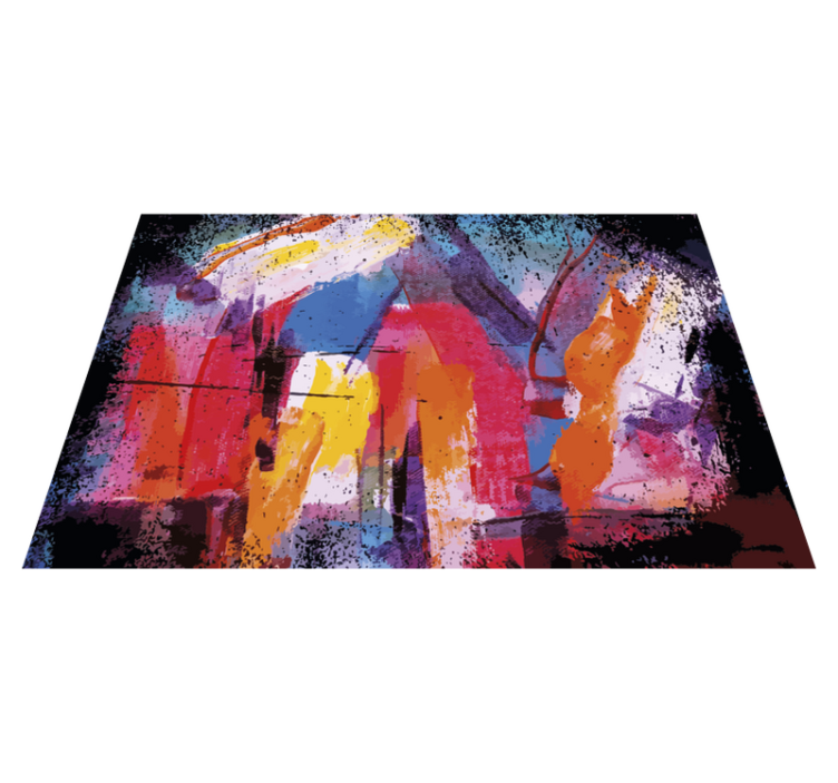 Abstract Paint Colored modern vinyl rug - TenStickers