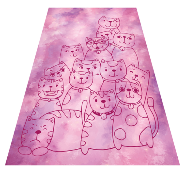 Galaxy meow teen vinyl rug - TenStickers