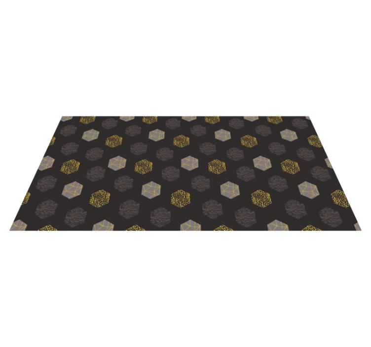 Nordic golden hexagons geometric rugs - TenStickers