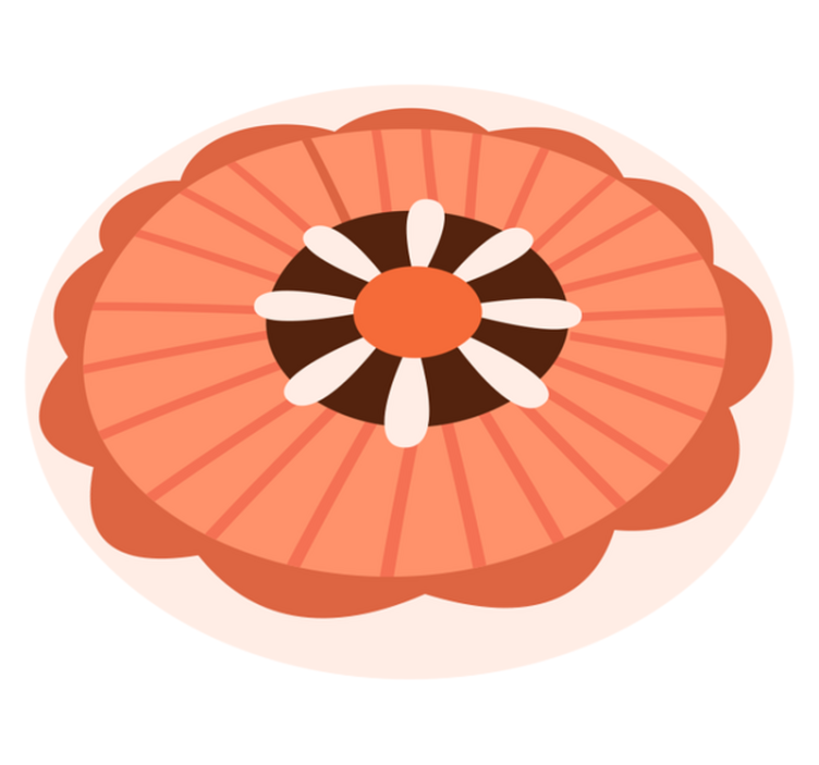 Floral vinyl rug with circular floral design - TenStickers