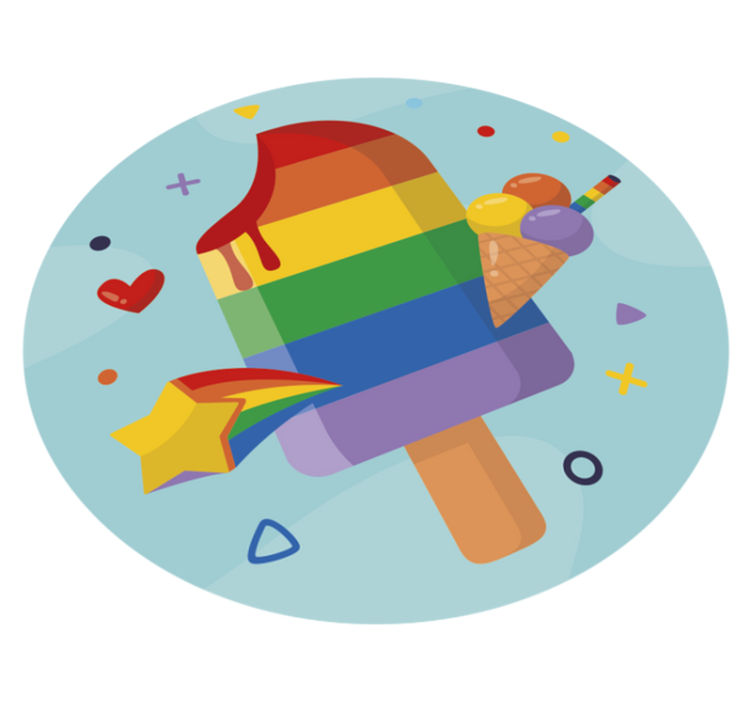 Colorful Ice Cream kids vinyl rug - TenStickers