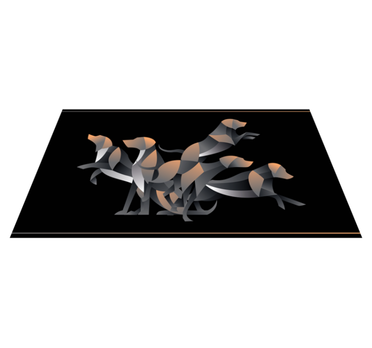 Stylised dog figures animal vinyl rug - TenStickers