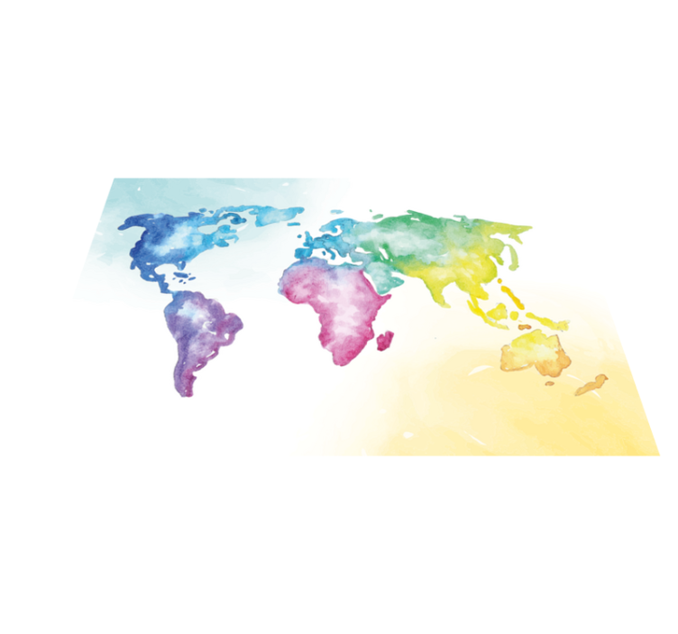 Vibrant Global Map world map vinyl rug - TenStickers