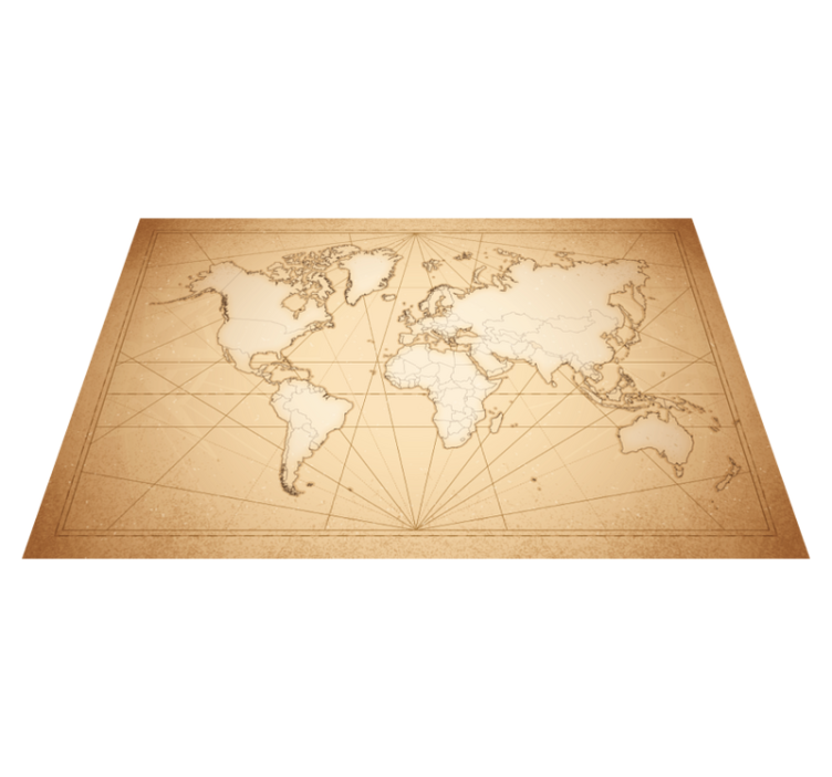 19th century world map rug - TenStickers