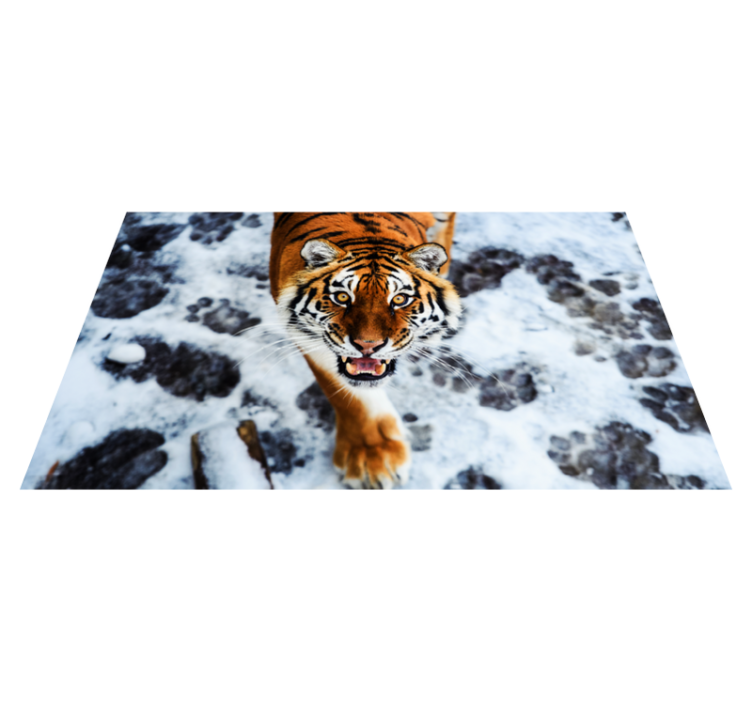 Fierce tiger stance animal vinyl rug - TenStickers