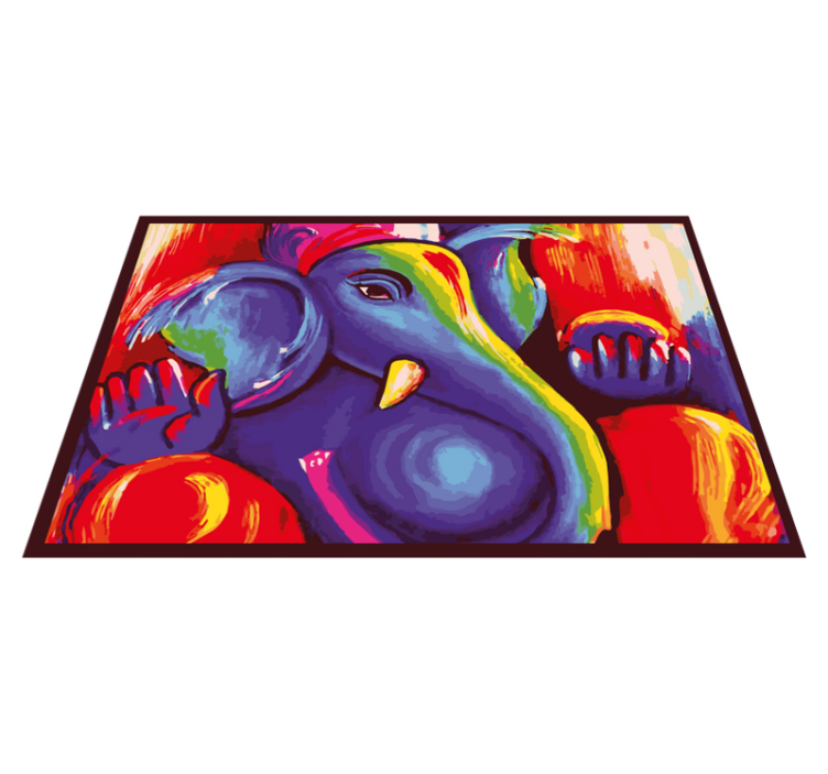 Modern art elephant colorful modern rug - TenStickers