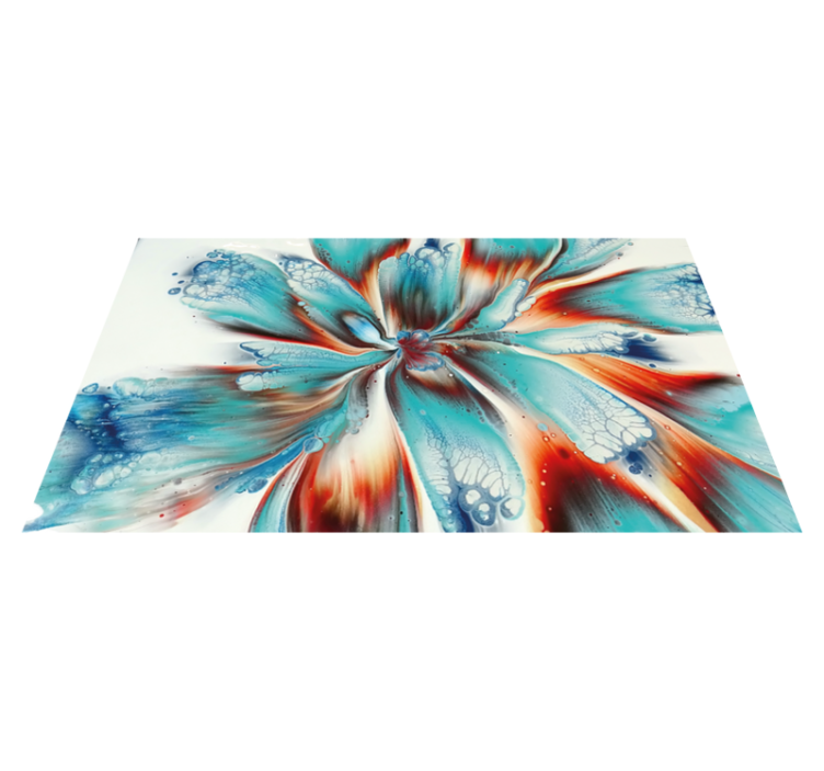 Modern art colorful flowers modern rug - TenStickers