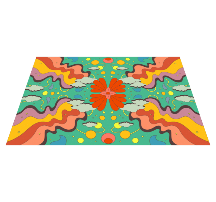 Modern art psychedelic vinyl rug - TenStickers
