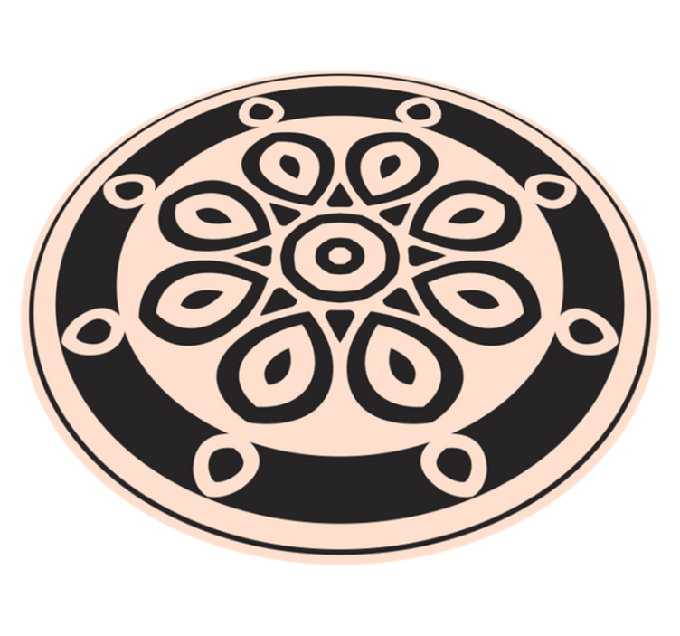 Elegant Circular Motif mandala vinyl rug - TenStickers